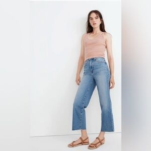Madewell The Perfect Vintage Wide-Leg Crop Jean in Catlin Wash Jeans Raw Hem 25